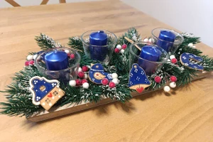 Adventní tác modrotisk