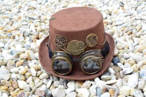 Klobouk steampunk hnědý