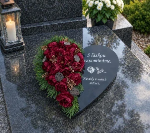 Velké vzpomínkové srdce bordó