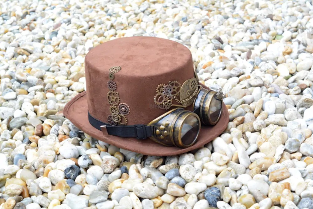 Klobouk steampunk hnědý