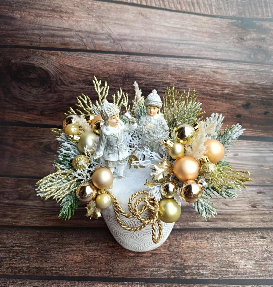 Vánoční květináček děti zimy