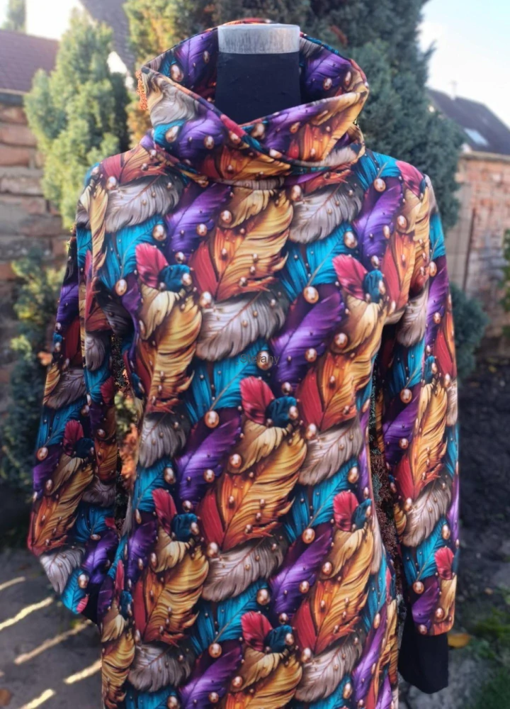 Mikino šaty barevné peří