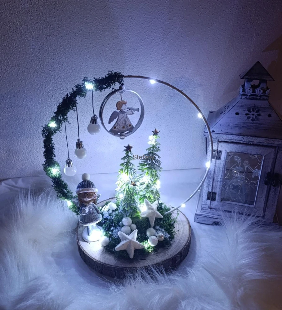 Vánoční dekorace s andílkem I