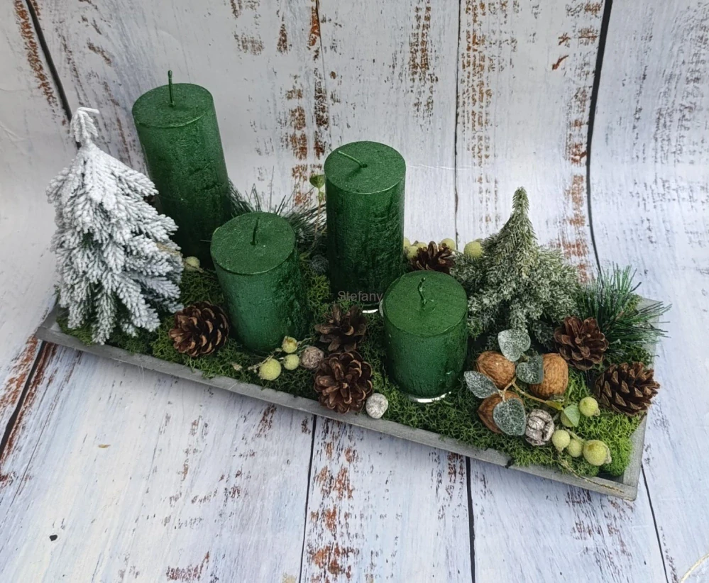 Adventní svícen natur