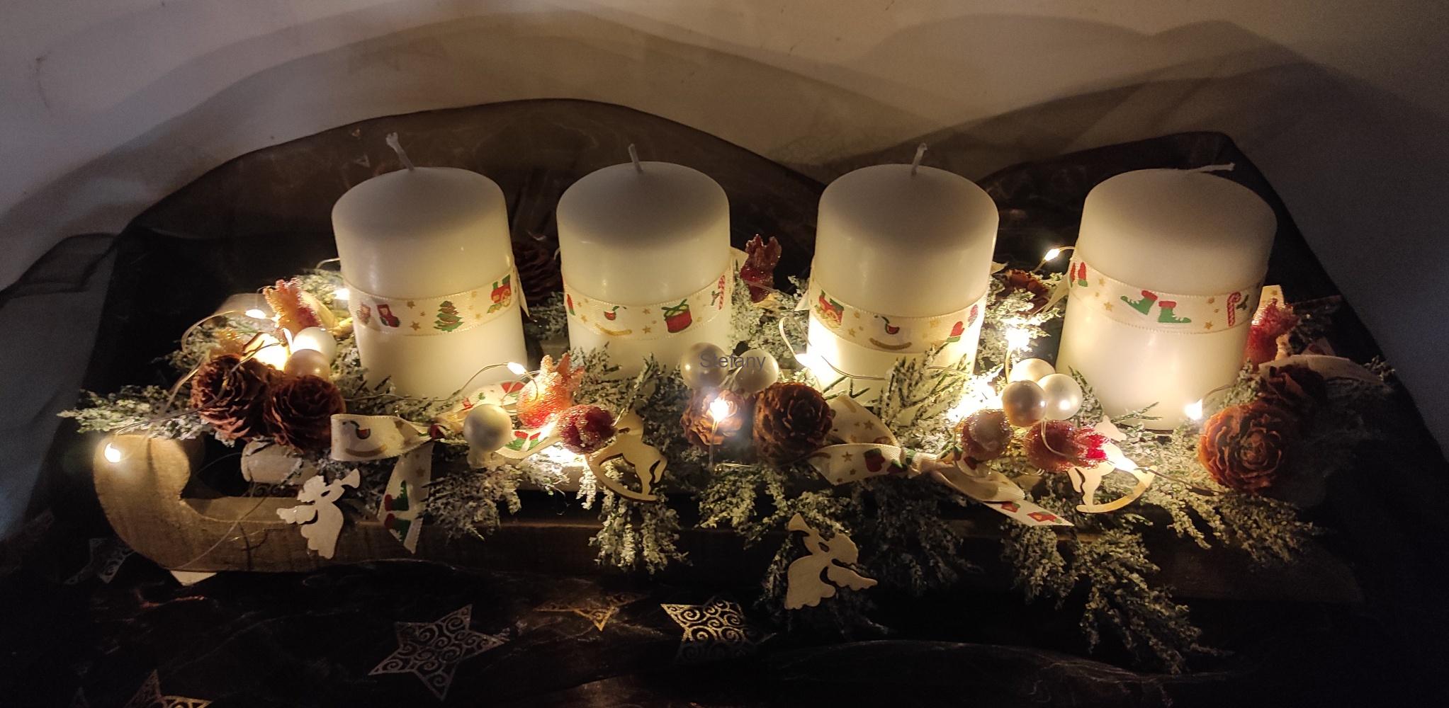 Adventní svícen sáně II
