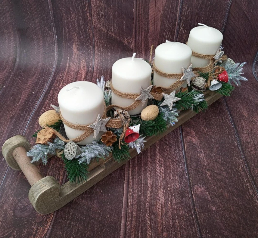 Adventní svícen sáně I