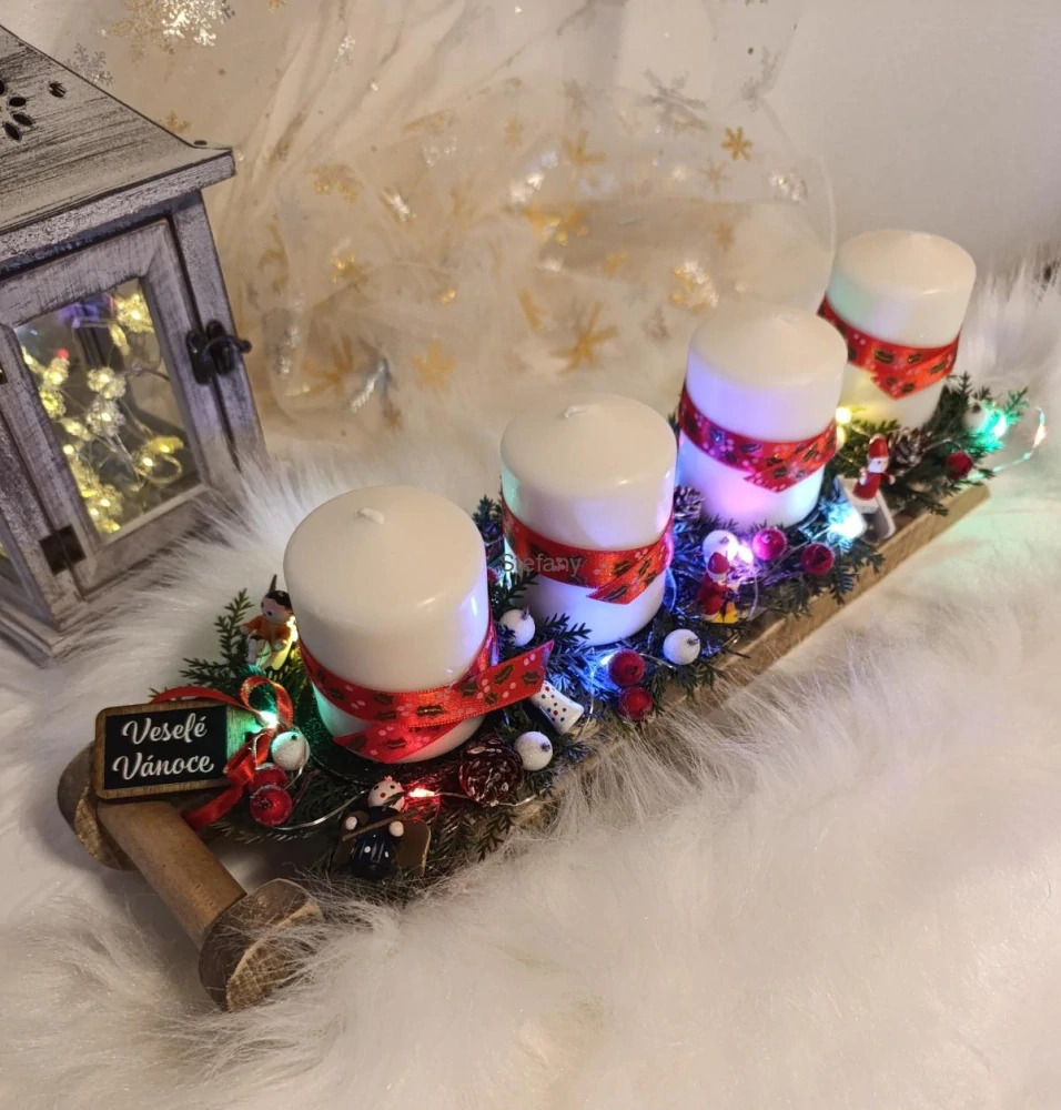 Adventní svícen sáně II