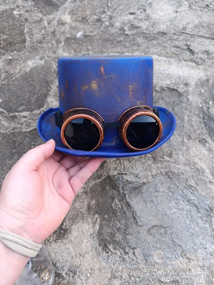 Klobouk steampunk modrý
